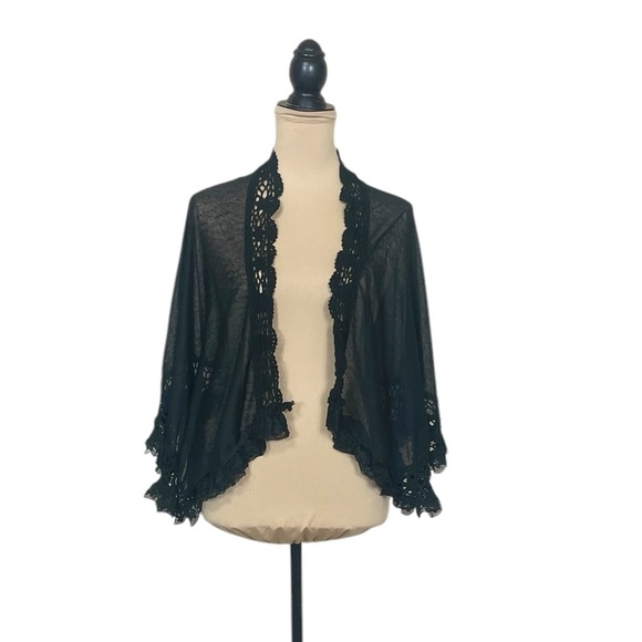 NWT Urban Mango Black Crochet Lace Shawl - Picture 1 of 7